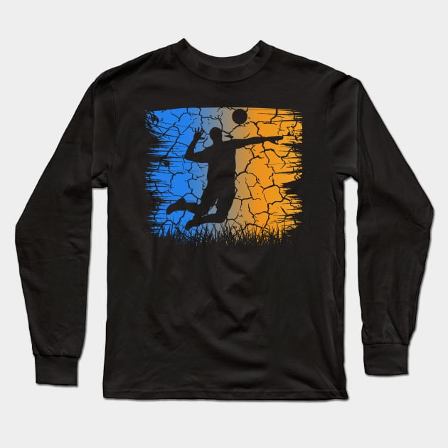 Travel back in time with beach volleyball - Retro Sunsets shirt featuring a player! Long Sleeve T-Shirt by Gomqes